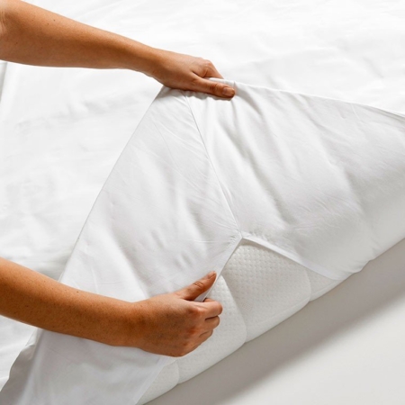 lysdrap hoeslaken percal 400tc katoen wit, voor topmatras