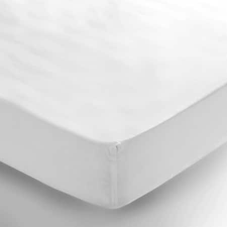 Lysdrap hoeslaken satijn 300tc katoen wit, voor topmatras